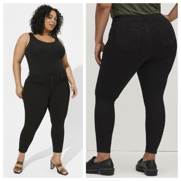 TORRID Bombshell Skinny Premium Stretch High Rise Jean Black Size 16 - Picture 1 of 8